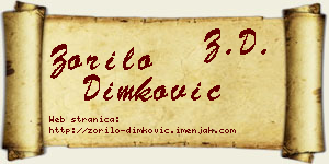 Zorilo Dimković vizit kartica